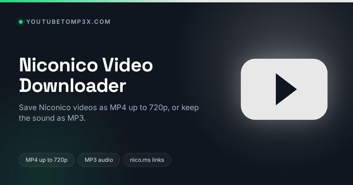 Niconico Video Downloader: Save as MP4 or MP3, Free